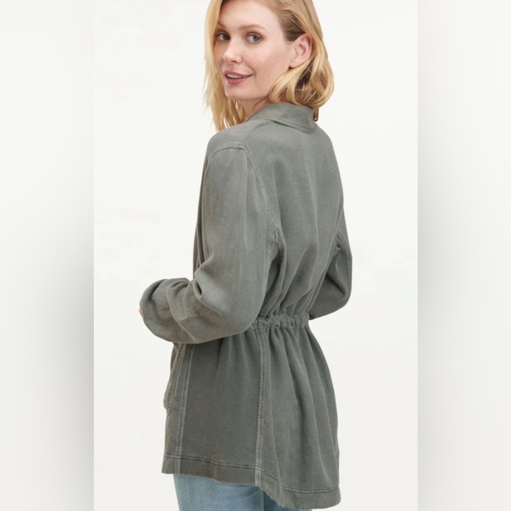 Splendid Soleil Jacket with self tie waist Soft Vintage Olive Green Medium NWT - Picture 4 of 12